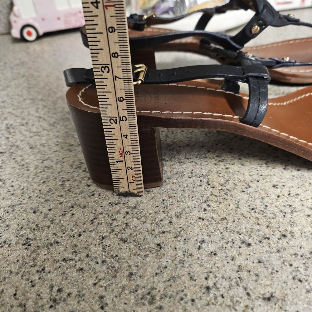 Tory Burch Black Miller Logo Thong Sandals - Picture 9 of 9